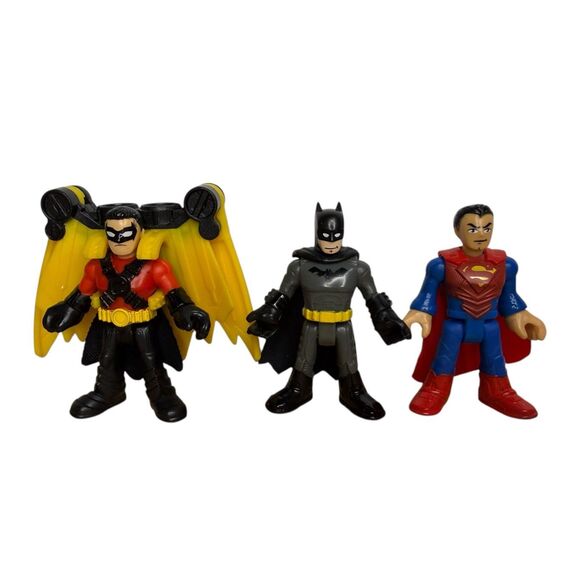 Fisher-Price Other - Imaginext DC Super Friends Posable Action Figures Red Robin Batman Superman